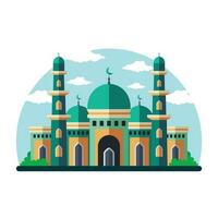 Islamitisch moskee illustratie vlak stijl ontwerp vector