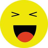 geel cynisch glimlach logo met rood lippen vector