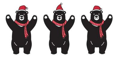 beer vector polair beer Kerstmis de kerstman claus Kerstmis sjaal tekenfilm karakter icoon logo illustratie symbool grafisch zwart