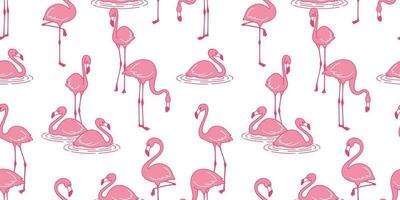 flamingo naadloos patroon vector roze flamingo's exotisch vogel tropisch zomer sjaal geïsoleerd tegel achtergrond herhaling behang tekenfilm illustratie