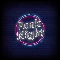 funk nacht neonreclames stijl tekst vector