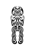 gezicht in de stijl van oude stammen. zwart tatoeëren patronen. geïsoleerd Aan wit achtergrond. vector illustratie.