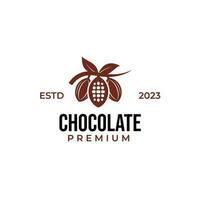 creatief cacao bonen logo ontwerp sjabloon zwart modern geïsoleerd vector illustratie