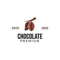 creatief cacao bonen logo ontwerp sjabloon zwart modern geïsoleerd vector illustratie