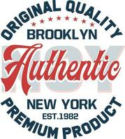 origineel kwaliteit Brooklyn authentiek nieuw york 1982 premie Product t-shirt ontwerp vector