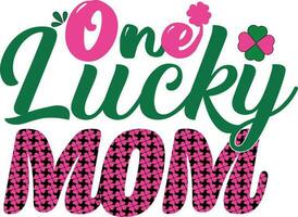 een Lucky mam t-shirt ontwerp vector