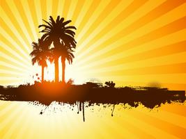 Grunge zomer palmboom achtergrond vector