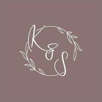 ks bruiloft initialen monogram logo ideeën vector