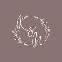 kw bruiloft initialen monogram logo ideeën vector