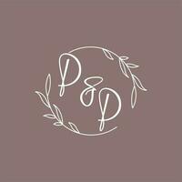 pp bruiloft initialen monogram logo ideeën vector