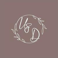 ud bruiloft initialen monogram logo ideeën vector