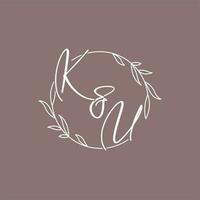 ku bruiloft initialen monogram logo ideeën vector