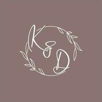 kd bruiloft initialen monogram logo ideeën vector