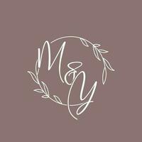 mijn bruiloft initialen monogram logo ideeën vector