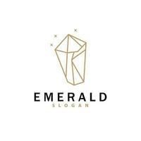 smaragd logo, edelsteen vector, luxueus premie wijnoogst retro elegant ontwerp, diamant sieraden icoon, symbool illustratie vector