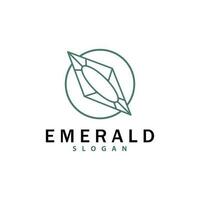 smaragd logo, edelsteen vector, luxueus premie wijnoogst retro elegant ontwerp, diamant sieraden icoon, symbool illustratie vector