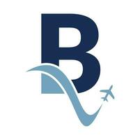 brief b lucht reizen logo ontwerp sjabloon. b brief en vlak logo ontwerp icoon vector.. vector