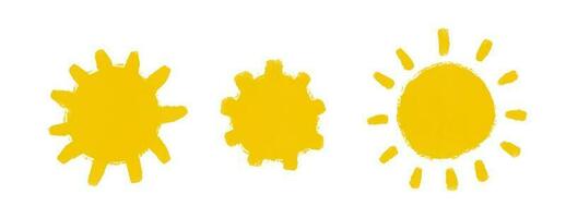 gemakkelijk zonnig illustratie. schattig zon ontwerp sticker. baby kunst, geïsoleerd clip art vector
