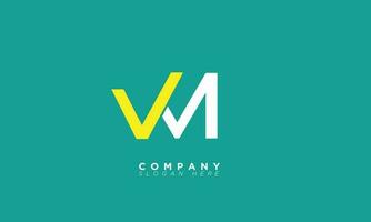 vm alfabet brieven initialen monogram logo en mv vector