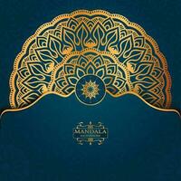luxe mandala achtergrond met gouden arabesk patroon Arabisch Islamitisch stijl vector