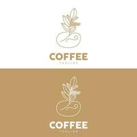 koffie logo, koffie boom ontwerp, cafe drinken vector, icoon merk illustratie symbool vector