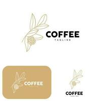 koffie logo, koffie boom ontwerp, cafe drinken vector, icoon merk illustratie symbool vector