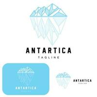 berg logo, antarctisch ijsberg logo ontwerp, natuur landschap vector, Product merk illustratie icoon vector