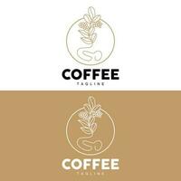 koffie logo, koffie boom ontwerp, cafe drinken vector, icoon merk illustratie symbool vector