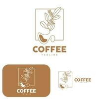 koffie logo, koffie boom ontwerp, cafe drinken vector, icoon merk illustratie symbool vector