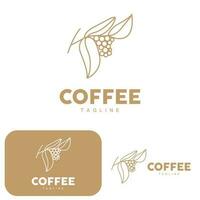 koffie logo, koffie boom ontwerp, cafe drinken vector, icoon merk illustratie symbool vector