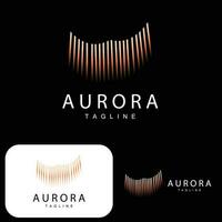 Aurora logo, gemakkelijk ontwerp verbazingwekkend natuurlijk landschap van Aurora, vector icoon sjabloon, illustratie