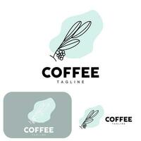 koffie logo, koffie boom ontwerp, cafe drinken vector, icoon merk illustratie symbool vector