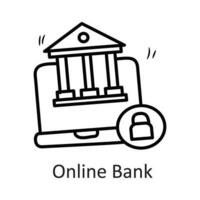 online bank vector schets icoon ontwerp illustratie. veiligheid symbool Aan wit achtergrond eps 10 het dossier