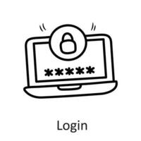 Log in vector schets icoon ontwerp illustratie. veiligheid symbool Aan wit achtergrond eps 10 het dossier