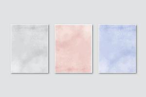 bruiloft uitnodiging set met creatieve minimalistische handgeschilderde abstracte aquarel achtergrond vector