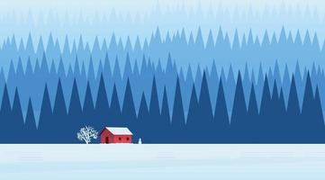 winter minimale minimale landschapsillustratie vector