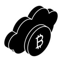 modern design icoon van cloud bitcoin vector