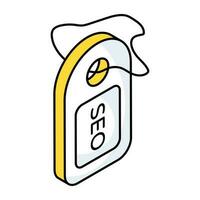 premium downloadpictogram van seo-tag vector