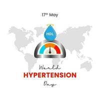 wereld hypertensie dag. 17e kunnen. hypertensie concept. vector illustratie. 3d illustratie.
