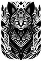 kat Maori stijl silhouet vector