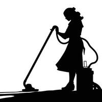 vrouw schoonmaak silhouet vector