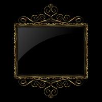 Decoratief gouden en zwart frame vector