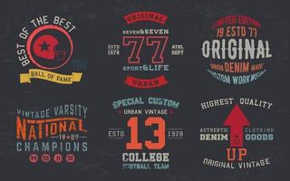 vintage designprint voor t-shirtzegel, tee-applique, modetypografie, badge, labelkleding, jeans en vrijetijdskleding. vector illustratie