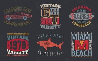 vintage designprint voor t-shirtzegel, tee-applique, modetypografie, badge, labelkleding, jeans en vrijetijdskleding. vector illustratie