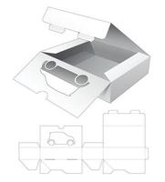 opvouwbare 2-flips verpakking met auto-vormige raam gestanste sjabloon vector