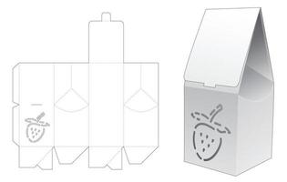 zakdoos met aardbeivormige sjabloon gestanst vector