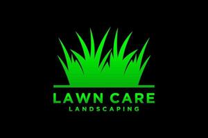 gazon zorg, landschap, gras concept logo ontwerp sjabloon. vector