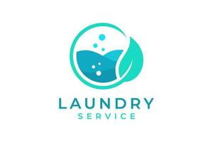 logo ontwerp wasserij icoon het wassen machine met bubbels voor bedrijf kleren wassen reinigt modern sjabloon. vector
