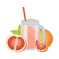 glas van grapefruit fruit sap geïsoleerd Aan wit achtergrond. vector illustratie