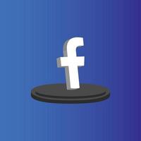 sociale media 3d facebook-pictogram vector